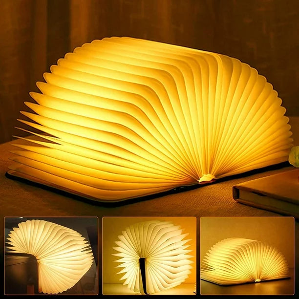 Wooden book lamp