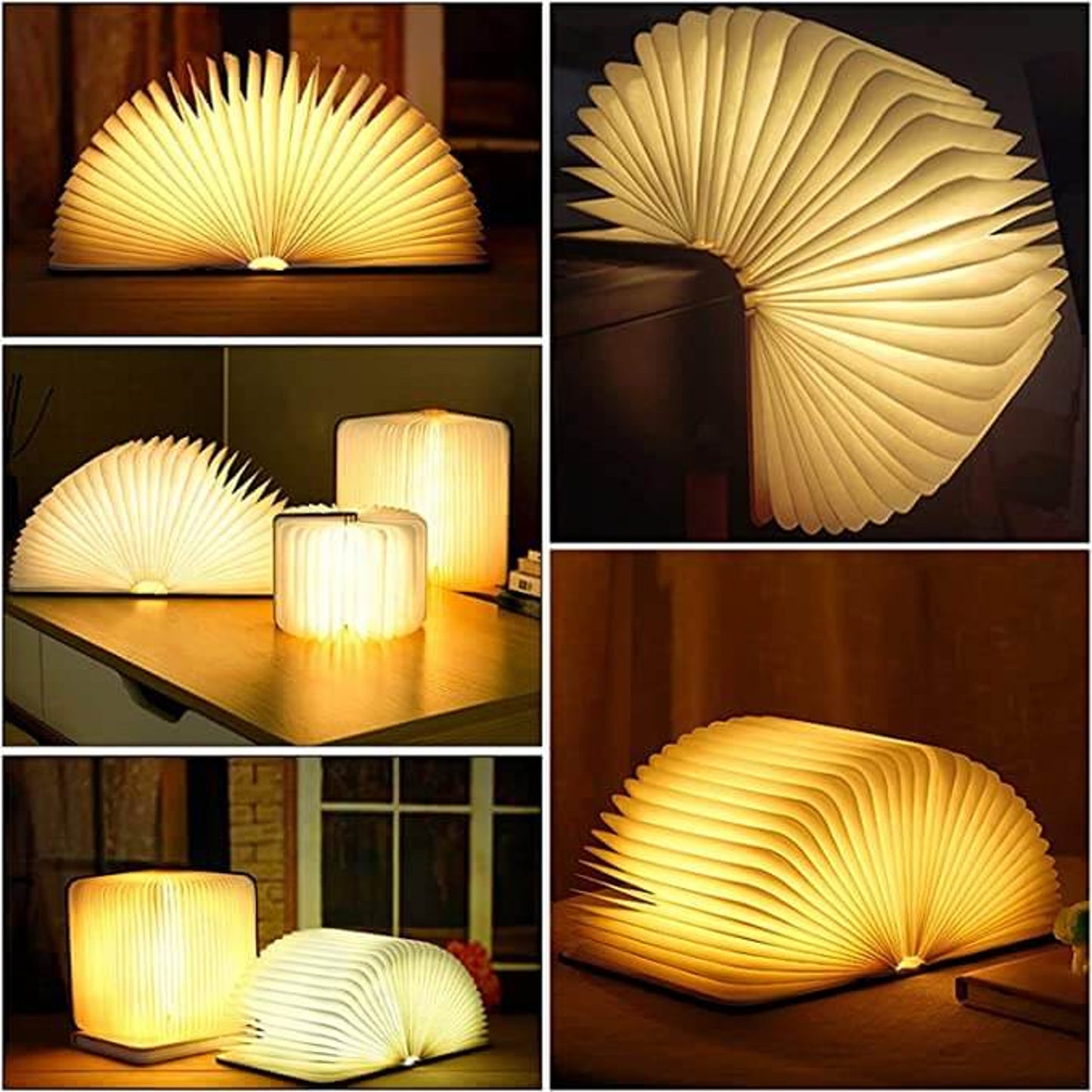 Wooden book lamp